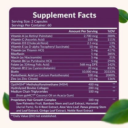 🔥HAIR GROWTH® VITAMINAS PARA EL CABELLO con Biotina x 60 cápsulas🔥