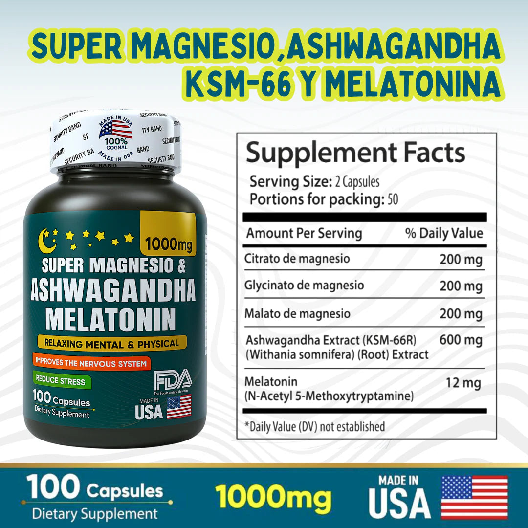 🔥🔥Super Magnesio + Ashwagandha y Melatonina 🔥🔥
