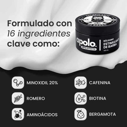 🔥Bálsamo para Crecimiento de Barba Ultra Potente con Minoxidil 20% | 100mL🔥