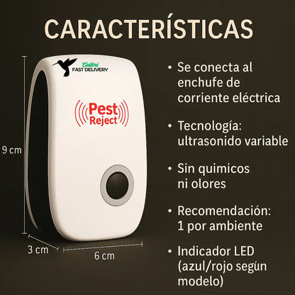 REPELENTE ULTRASÓNICO PEST-REJECT® ✨¡ Oferta Limitada , No la dejes pasar!🔥😍
