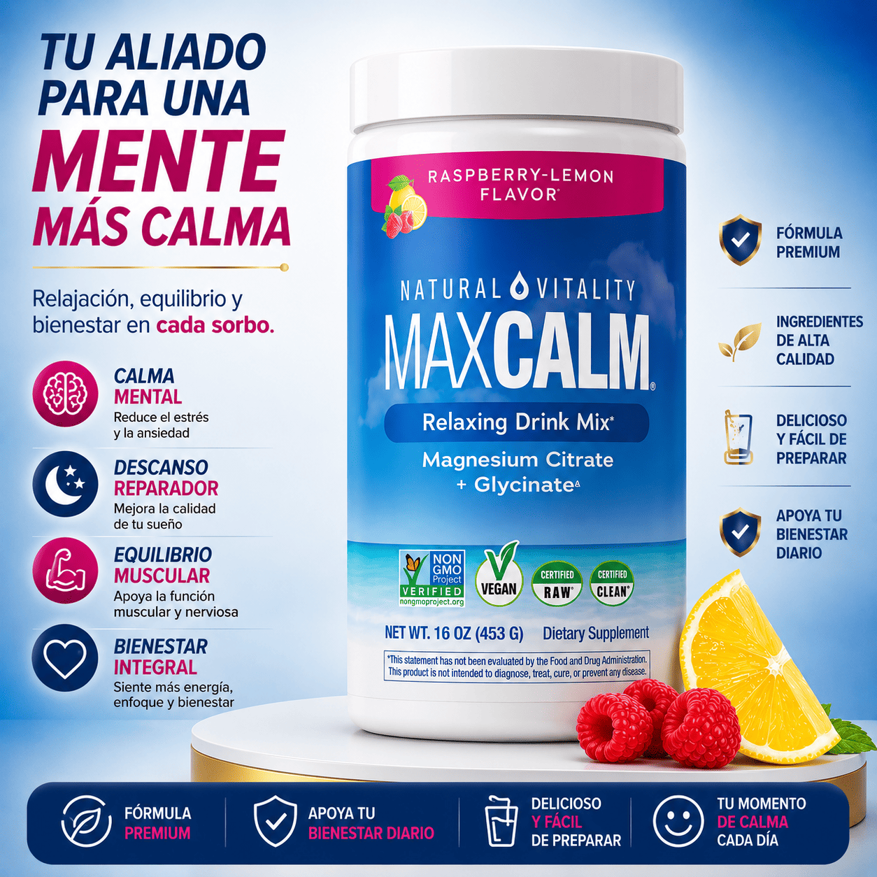 🌿MAX CALM (D.P) Contenido 453 gr.🌿