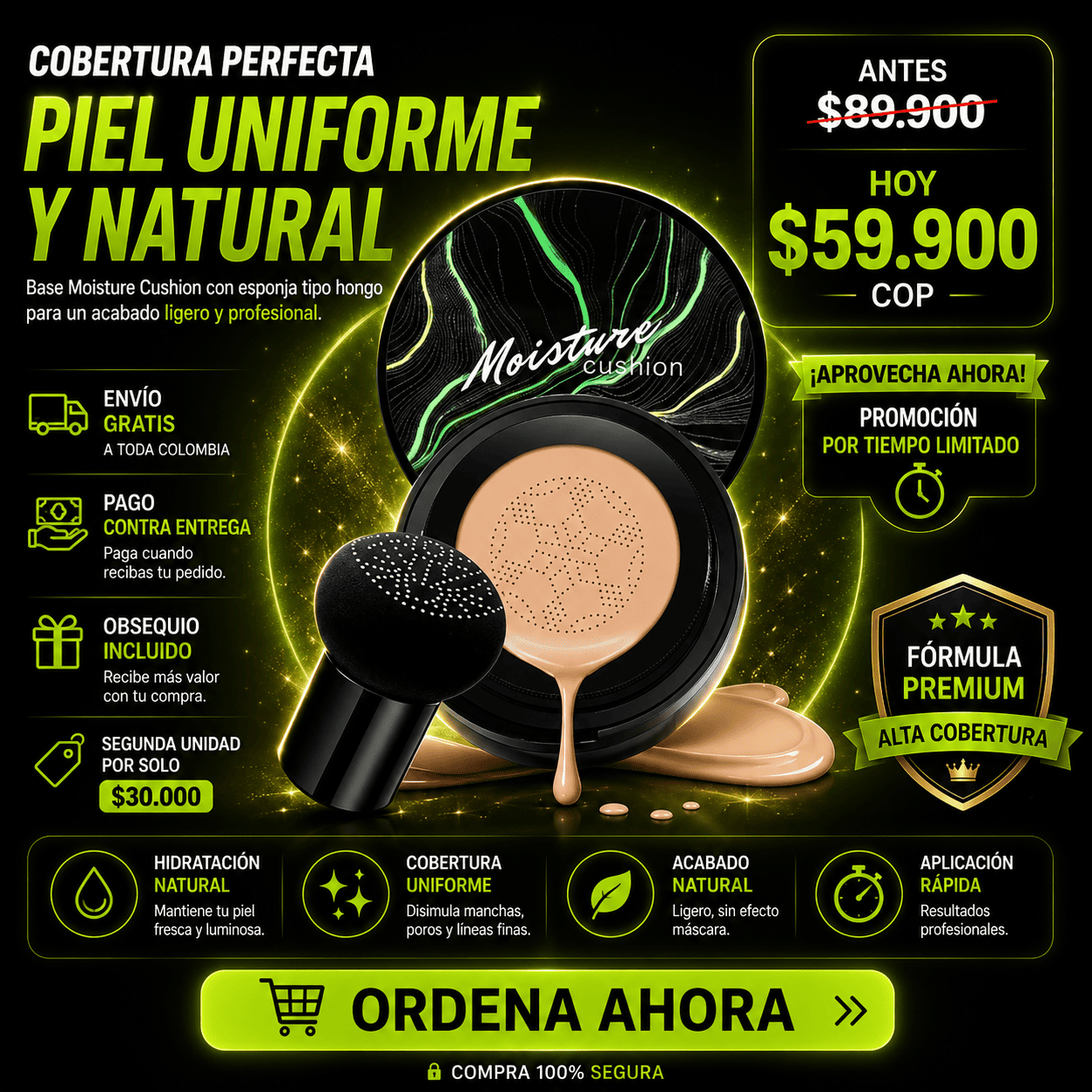✨BASE MOISTURE CUSHION✨ Natural - Liguera - Uniforme