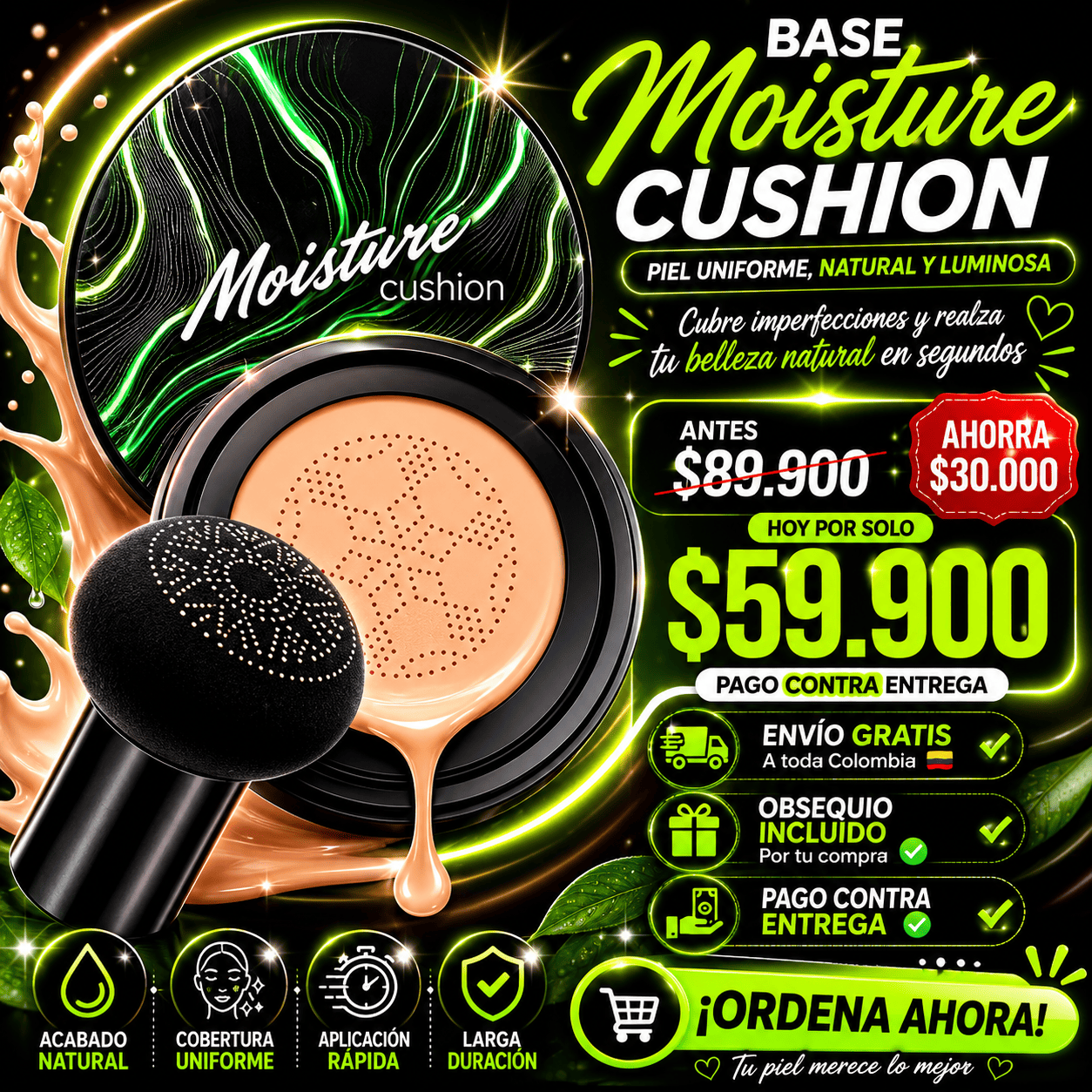 ✨BASE MOISTURE CUSHION✨ Natural - Liguera - Uniforme