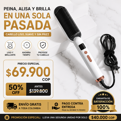 ✨Cepillo Alisador Iónico Para Cabello✨