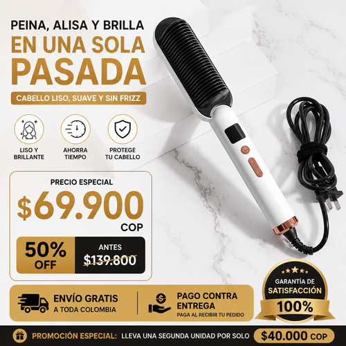 ✨Cepillo Alisador Iónico Para Cabello✨