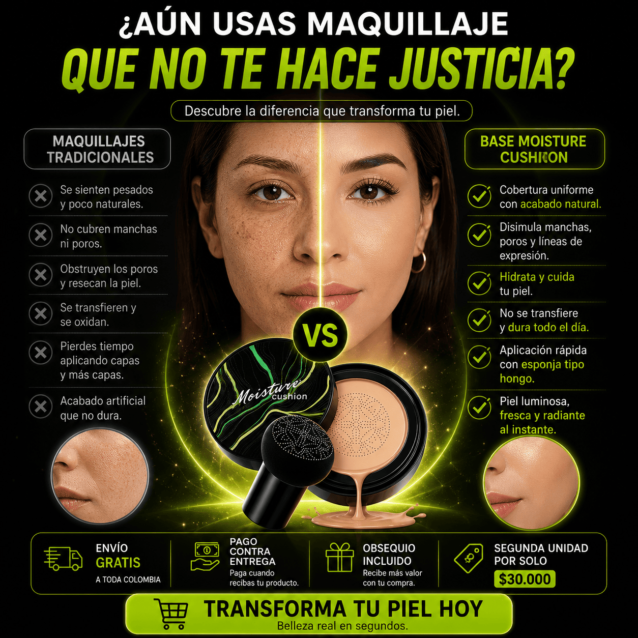 ✨BASE MOISTURE CUSHION✨ Natural - Liguera - Uniforme
