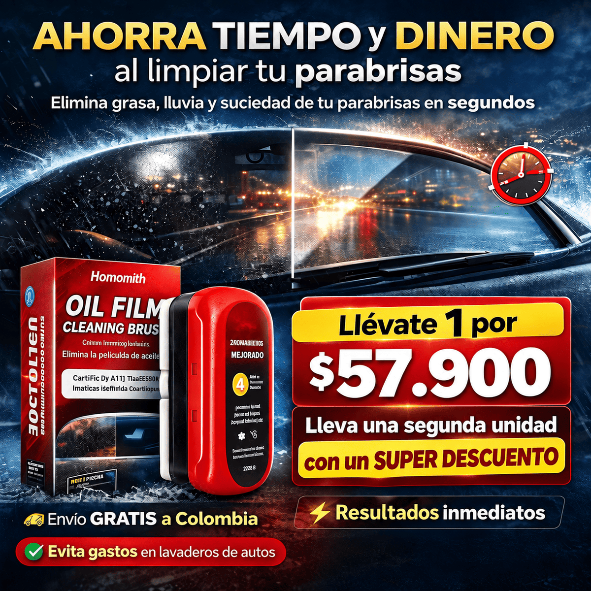 CLEARVIEW™ Cepillo Antiempañante | Visión Clara en Segundos Sin Gastar de Más