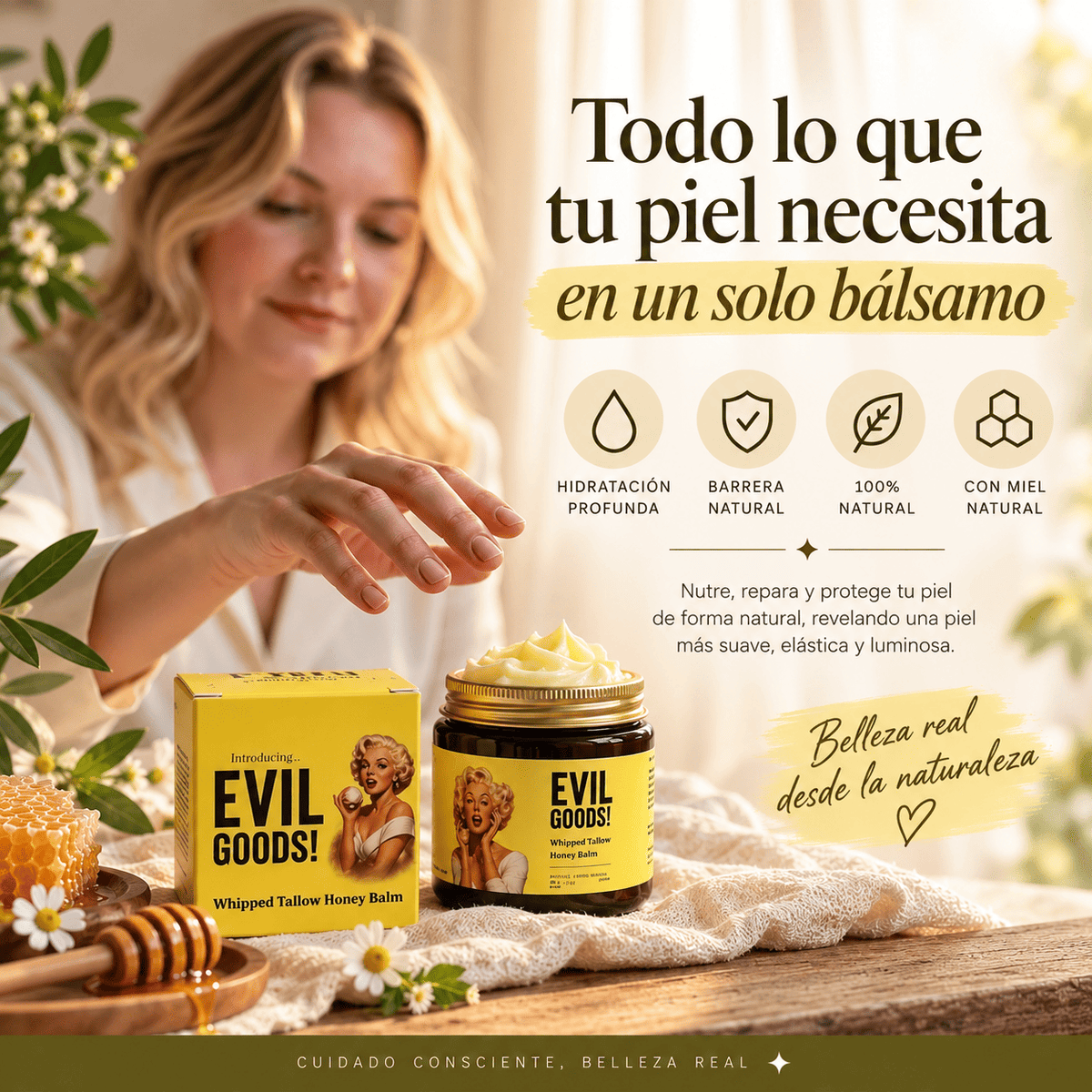 SEBO DE RES EVIL GOODS 100ML + REGALO - CUIDADO NATURAL PARA TU PIEL