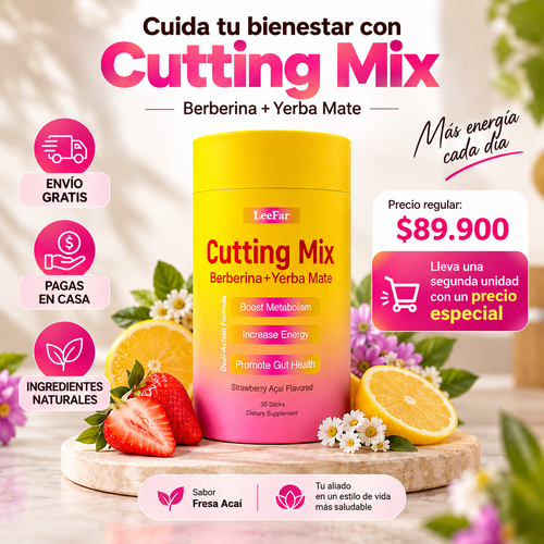 Cutting Mix LeeFar – Berberina + Yerba Mate en Sticks (30 uds) | Sabor Fresa