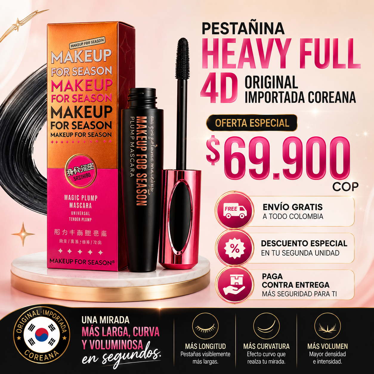 PESTAÑINA HEAVY FULL 4D ORIGINAL IMPORTADA COREANA