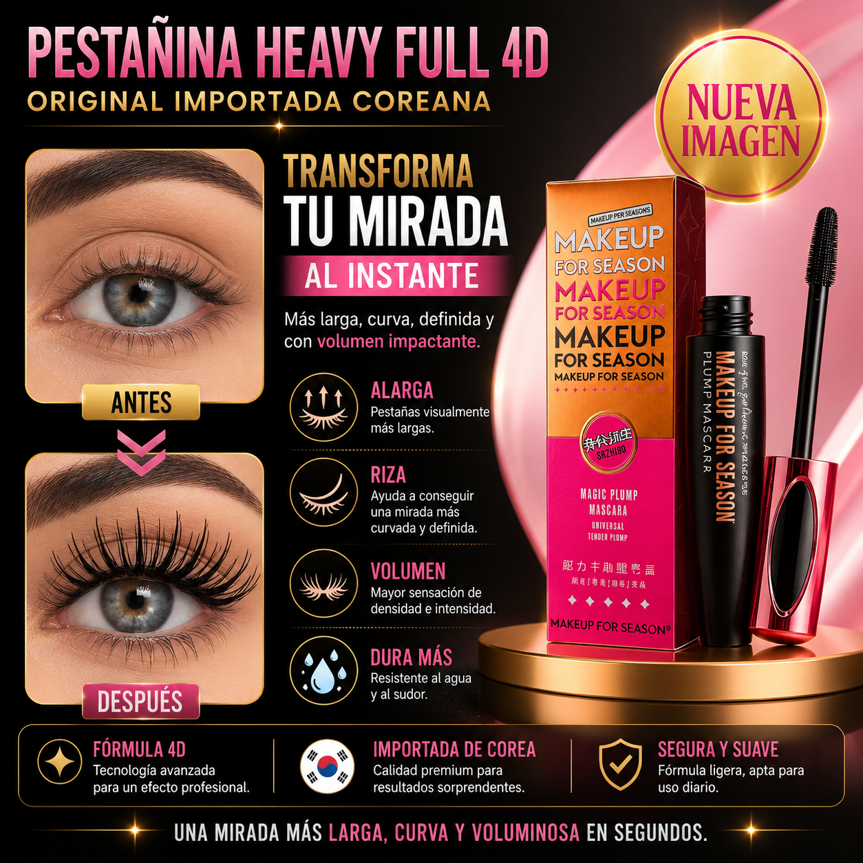 PESTAÑINA HEAVY FULL 4D ORIGINAL IMPORTADA COREANA