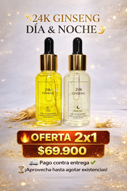 Dúo Ginseng 24K Dia y Noche | 🔥🔥Rejuvenecedor Intensivo 30ml🔥🔥