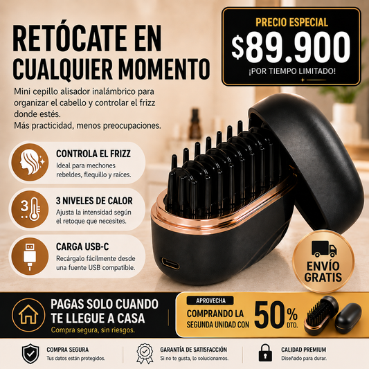 Mini Cepillo Alisador Inalámbrico Recargable 🔥🔥