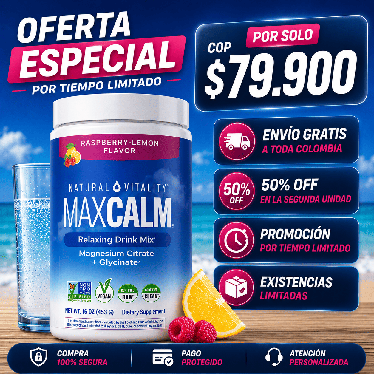 🌿MAX CALM (D.P) Contenido 453 gr.🌿