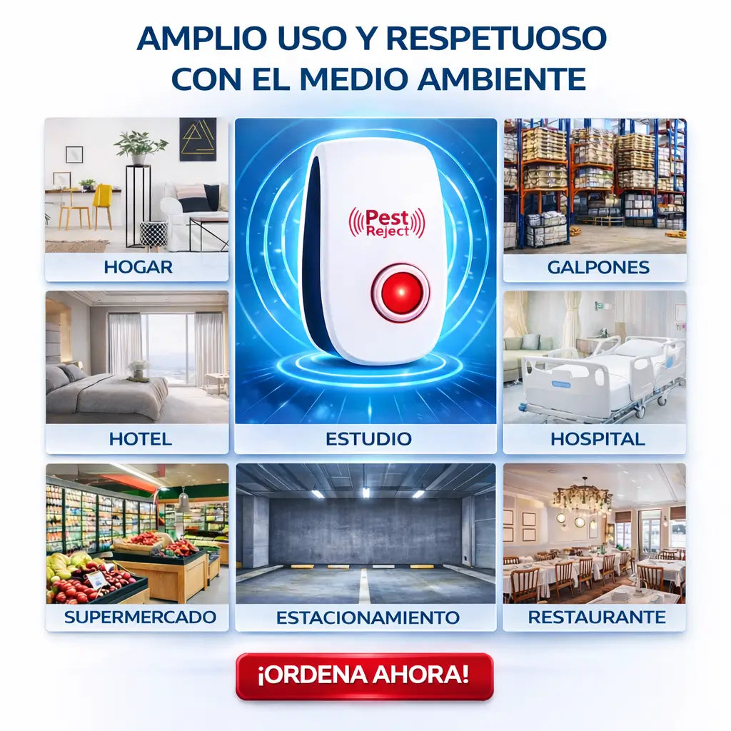 REPELENTE ULTRASÓNICO PEST-REJECT® ✨¡ Oferta Limitada , No la dejes pasar!🔥😍