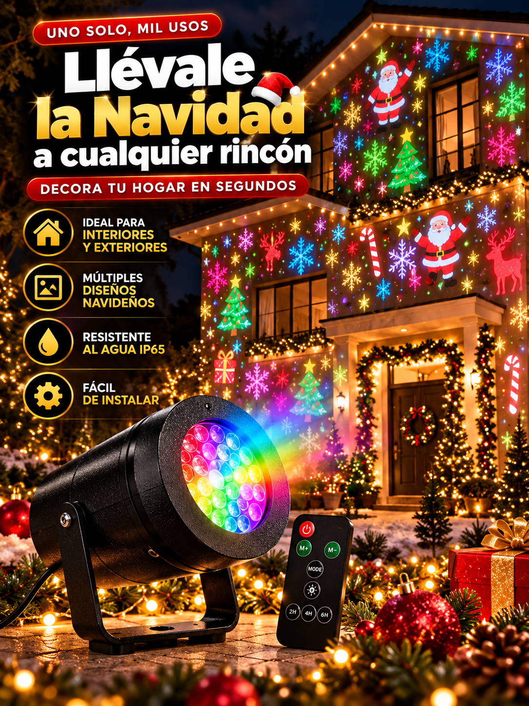 LUMORA Proyector Navideño LED: Ilumina tu Casa en Minutos