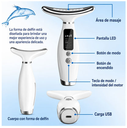 Masajeador Facial Papada Pantalla 7LED Reafirmante y Antiedad✨